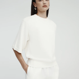 Rebe Short Sleeve Shoulder Knit - Ivory