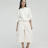 Rebe Short Sleeve Shoulder Knit - Ivory