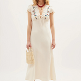 Rixo Amari Dress - Daisy Sun Embroidery Cream