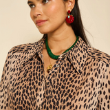 Rixo Blake Shirt - Antelope Spot Black