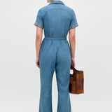 Rixo Briana Jumpsuit - Juliette Embroidery Blue