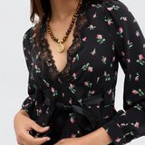 Rixo Charis Top - Sienna Bud Black