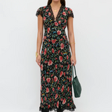 Rixo Clarice Dress - Butterfly Floral Black