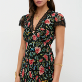 Rixo Clarice Dress - Butterfly Floral Black