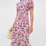 Rixo Constance Dress - Tulip Meadow Burgundy