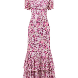 Rixo Constance Dress - Tulip Meadow Burgundy