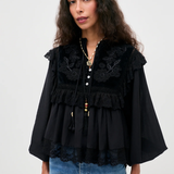 Rixo Diann Top - Lilly Embroidery Black