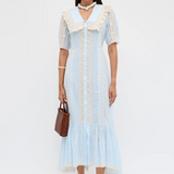 Rixo Edina Dress - Mira Embroidery Powder Blue