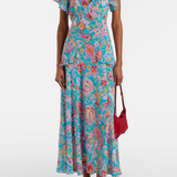 Rixo Evie Dress - Cara Floral Turquoise