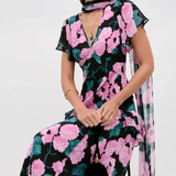 Rixo Evie Dress - Hydrangea Floral Black