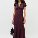 Rixo Fern Dress - Floral Trail Jaquard Wine