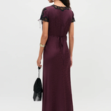 Rixo Fern Dress - Floral Trail Jaquard Wine