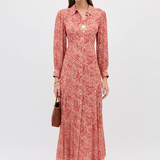 Rixo Maddison Dress - Woodcut Gremlin Red