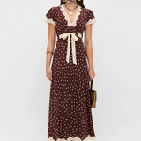 Rixo Marlice Dress - Layla Dot Brown