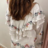 Rixo Maurine Top - Lilia Embroidery Ivory