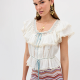 Rixo Melisa Top - Ivory