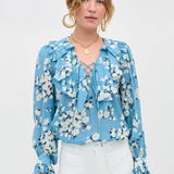 Rixo Milia Top - Amelia Bouquet Blue