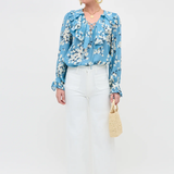 Rixo Milia Top - Amelia Bouquet Blue