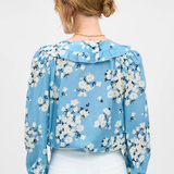 Rixo Milia Top - Amelia Bouquet Blue