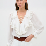 Rixo Milia Top - White