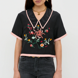 Rixo Nicolina Top Frida - Embroidery Black