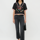 Rixo Nicolina Top Frida - Embroidery Black