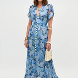 Rixo Novara Dress - Chelsea Floral Blue