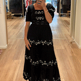 Rixo Philippa Dress - Lilia Embroidery Black