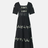 Rixo Philippa Dress - Lilia Embroidery Black