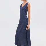 Rixo Sandrine Dress - Mini Navy Polka Dot
