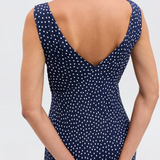 Rixo Sandrine Dress - Mini Navy Polka Dot
