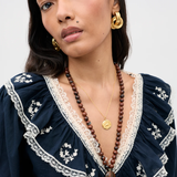 Rixo Solene Top - Flower Trail Embroidery Navy