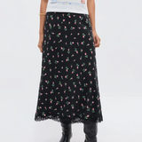 Rixo Stassie Skirt - Sienna Bud Black