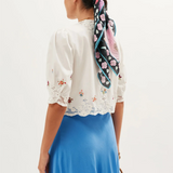 Rixo Ursula Top - Bud Embroidery Ivory