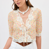 Rixo Ursula Top - Katie Floral Cream