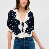 Rixo Ursula Top - Layla Dot Navy
