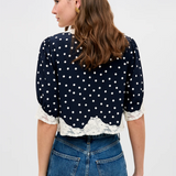 Rixo Ursula Top - Layla Dot Navy