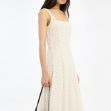 Rotate Chiffon Flared Midi Dress - Egret Comb
