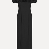 Rotate Crepe Midi Flower Dress - Black