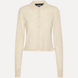 Rotate Knitted Polo Cardigan - Oxford Tan