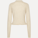 Rotate Knitted Polo Cardigan - Oxford Tan