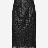 Rotate Sequins Midi Skirt - Black