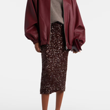 Rotate Sequins Midi Skirt - Chicory Coffee