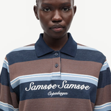 Samsoe Samsoe Sadory LS Polo - Brown Blue