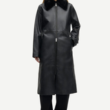 Samsoe Samsoe Sajuniper Leather Coat - Black