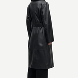 Samsoe Samsoe Sajuniper Leather Coat - Black