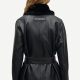 Samsoe Samsoe Sajuniper Leather Coat - Black
