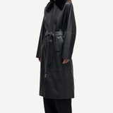 Samsoe Samsoe Sajuniper Leather Coat - Black