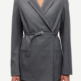 Samsoe Samsoe Salot Blazer - Dark Gull Grey Pinstripe