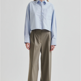 Second Female Baulo Cropped Shirt - Cashmere Blue